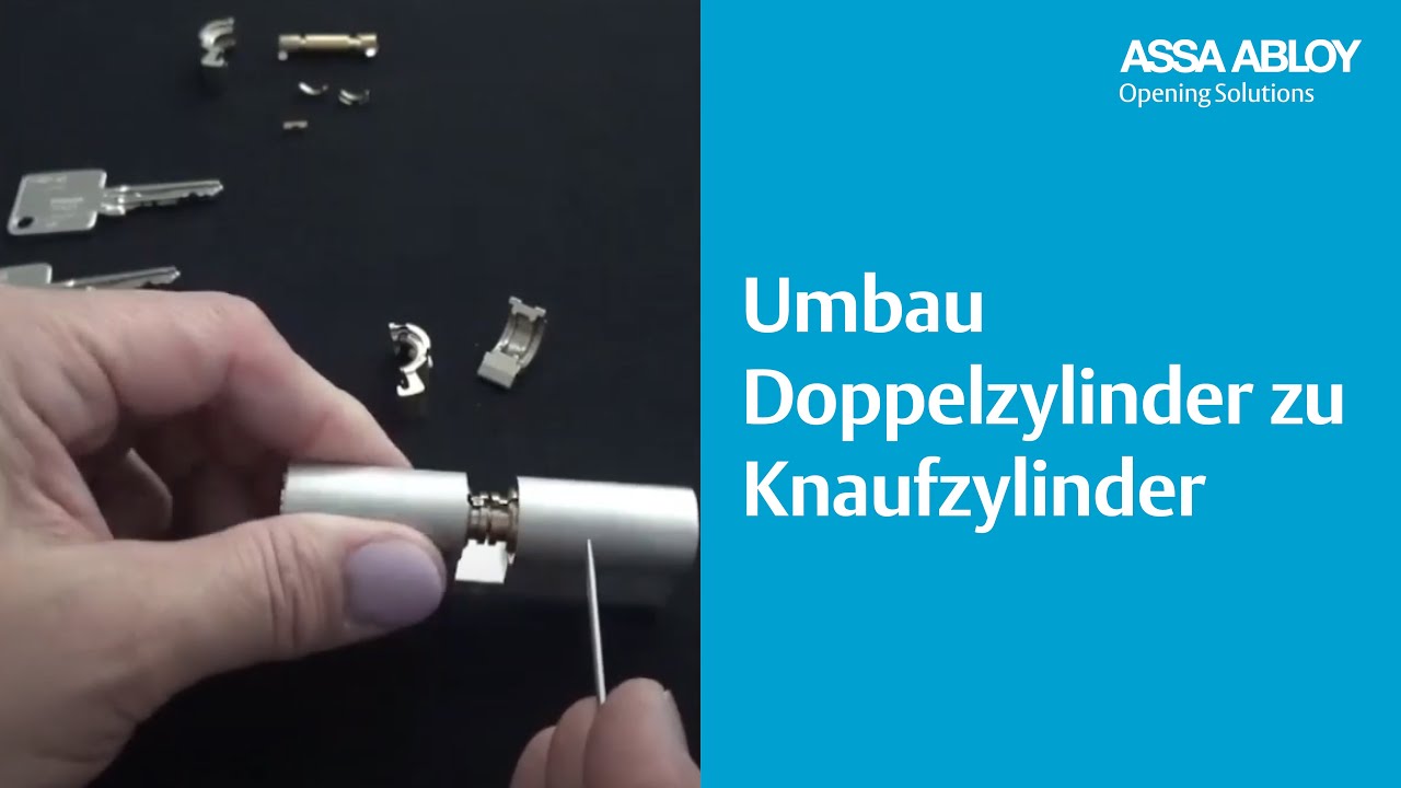 SK6 - Umbau eines Doppelzylinders in Länge 30/30 zu einem Knaufzylinder