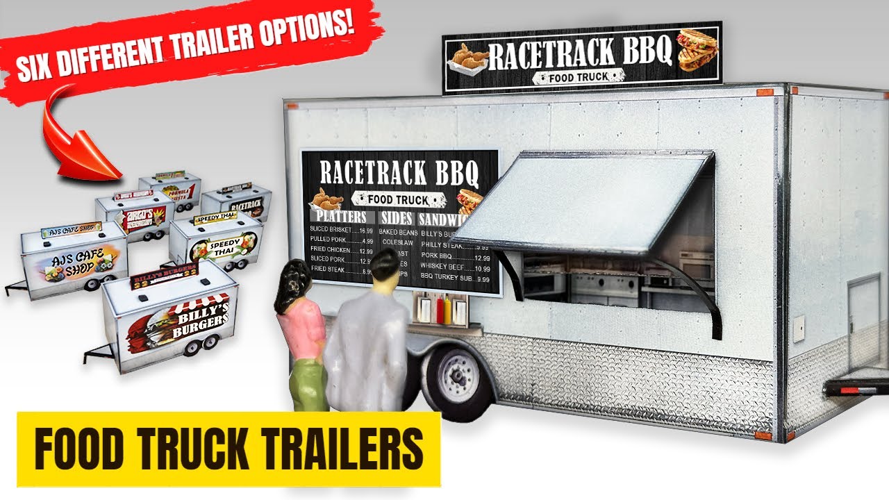 1/32 Scale Photo Real Food Truck Trailers Diorama Model Building Tutorial