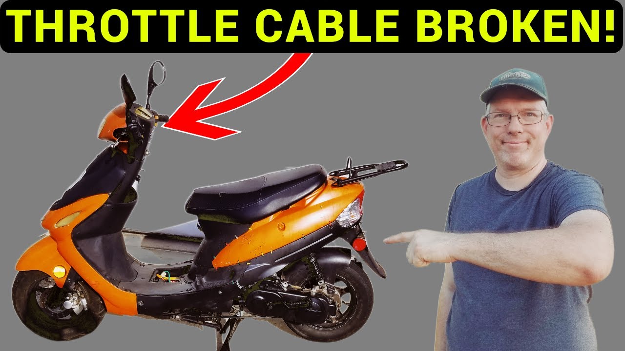 Замена изношенного троса дроссельной заслонки на скутере GY6