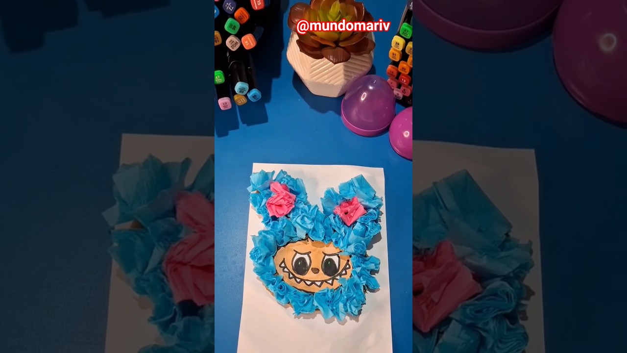 NOVO Labubu com massinha e papel crepom 