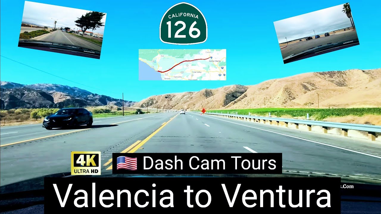 Driving from Valencia to Ventura Channel Islands Harbor on CA-126 Highway- 4K