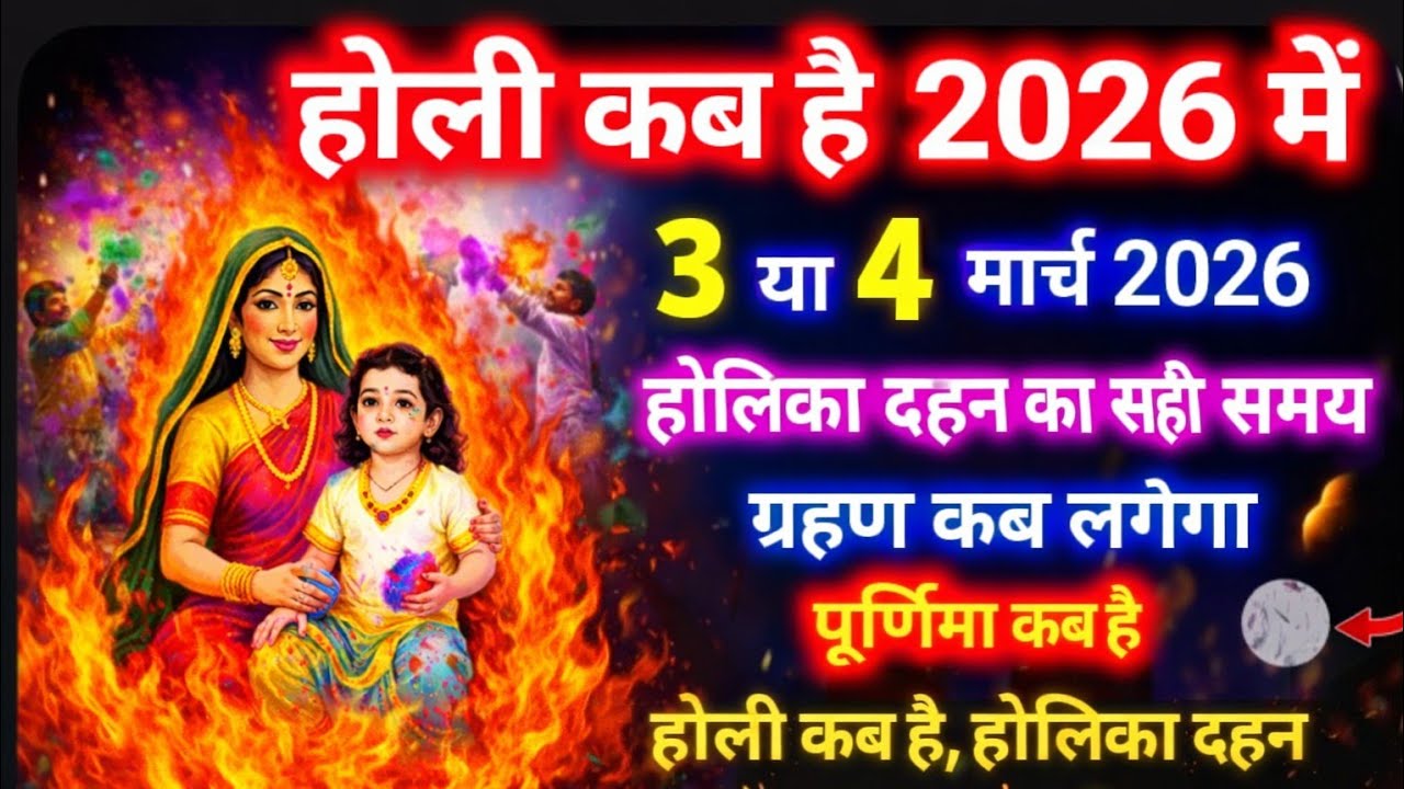 Hai March2026 Date | होलिका दहन शुभ मुहूर्त तिथि 2026 | Chandragrahan Sutak Time