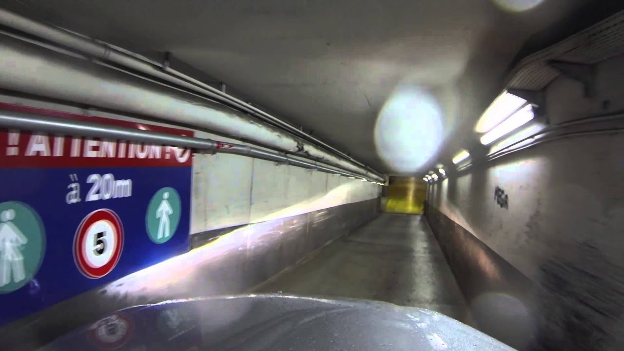 Going into a tight underground parking garage in Paris