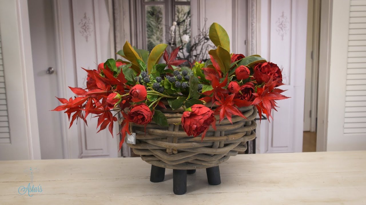 RUBY RED fall design with rich lush maple, roses & berries - it can also be fantastic for HALLOWEEN!