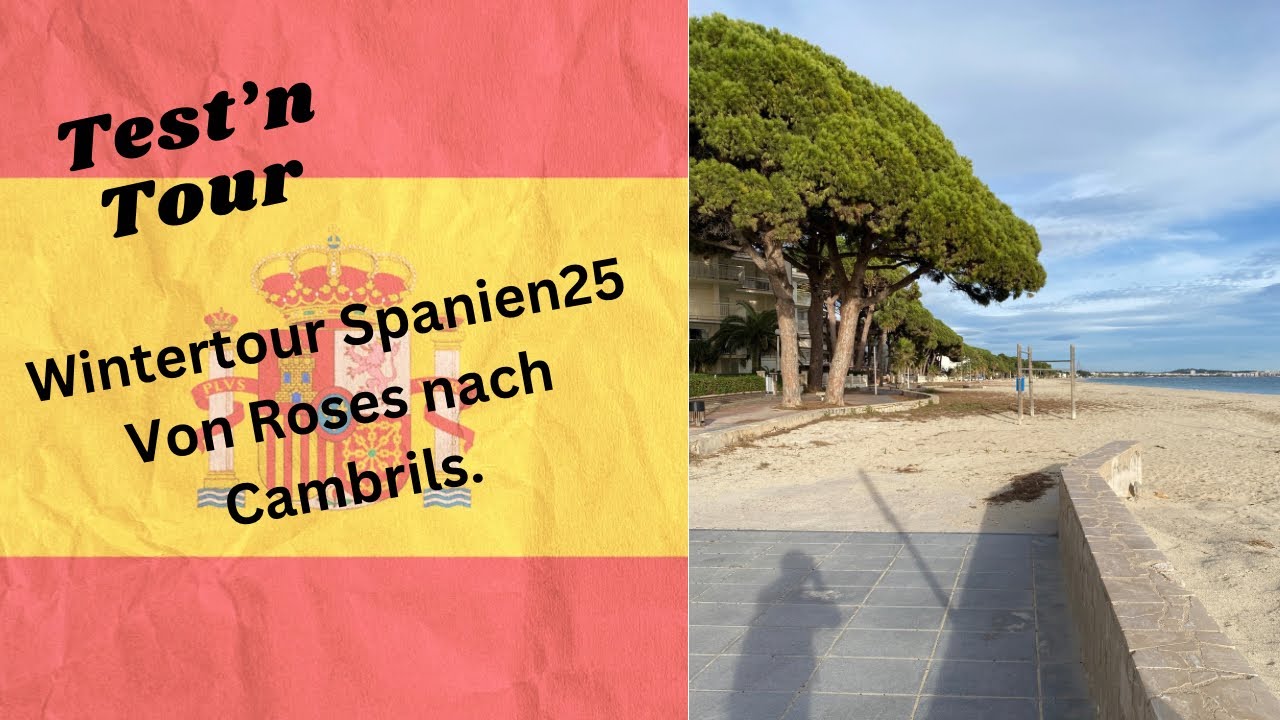 Wintertour Spanien 25. Von Roses nach Cambrils. Kostenloser Womoparkplatz.