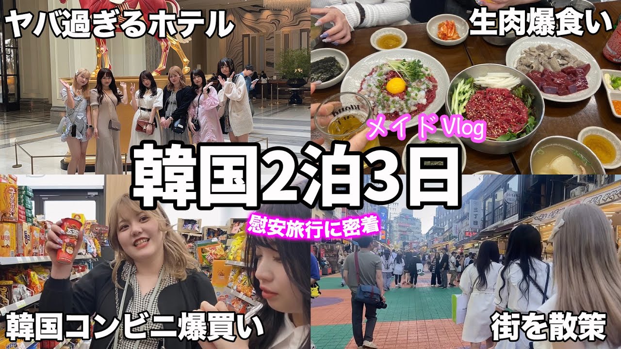韓国旅行2泊3日に密着！韓国グルメ食べ歩きに買い物！ソウルに明洞を満喫しまくるメイド社員旅行！