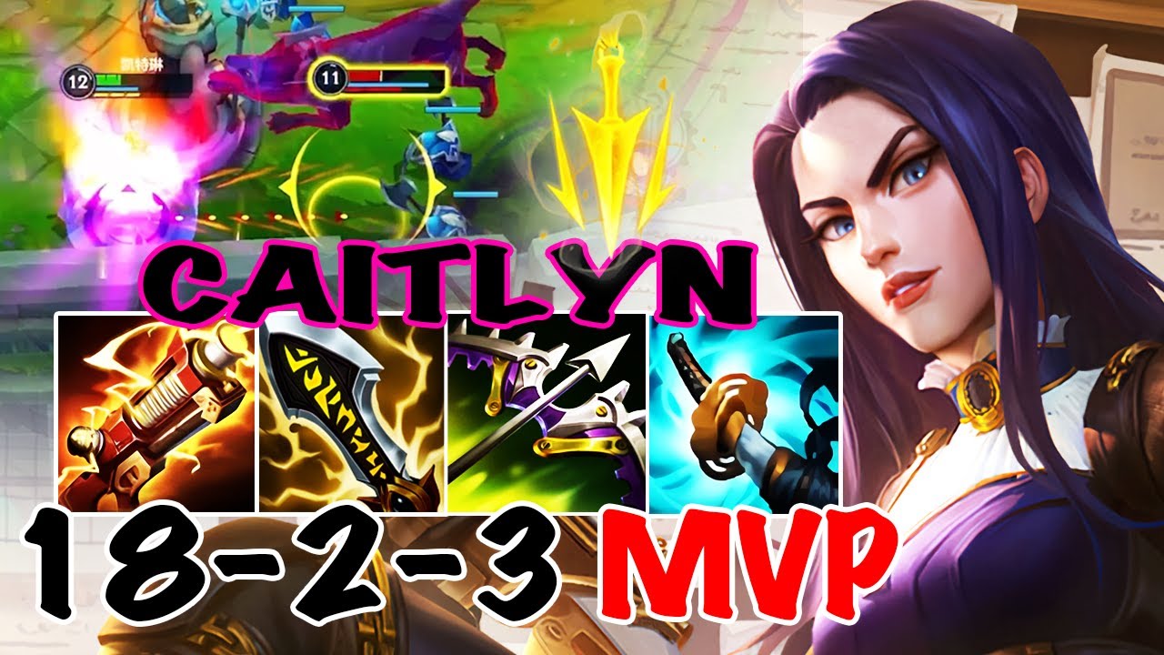 WILD RIFT CAITLYN ADC GAMEPLAY | 18 -2 -3 MVP | CAITLYN BUILD RUNES