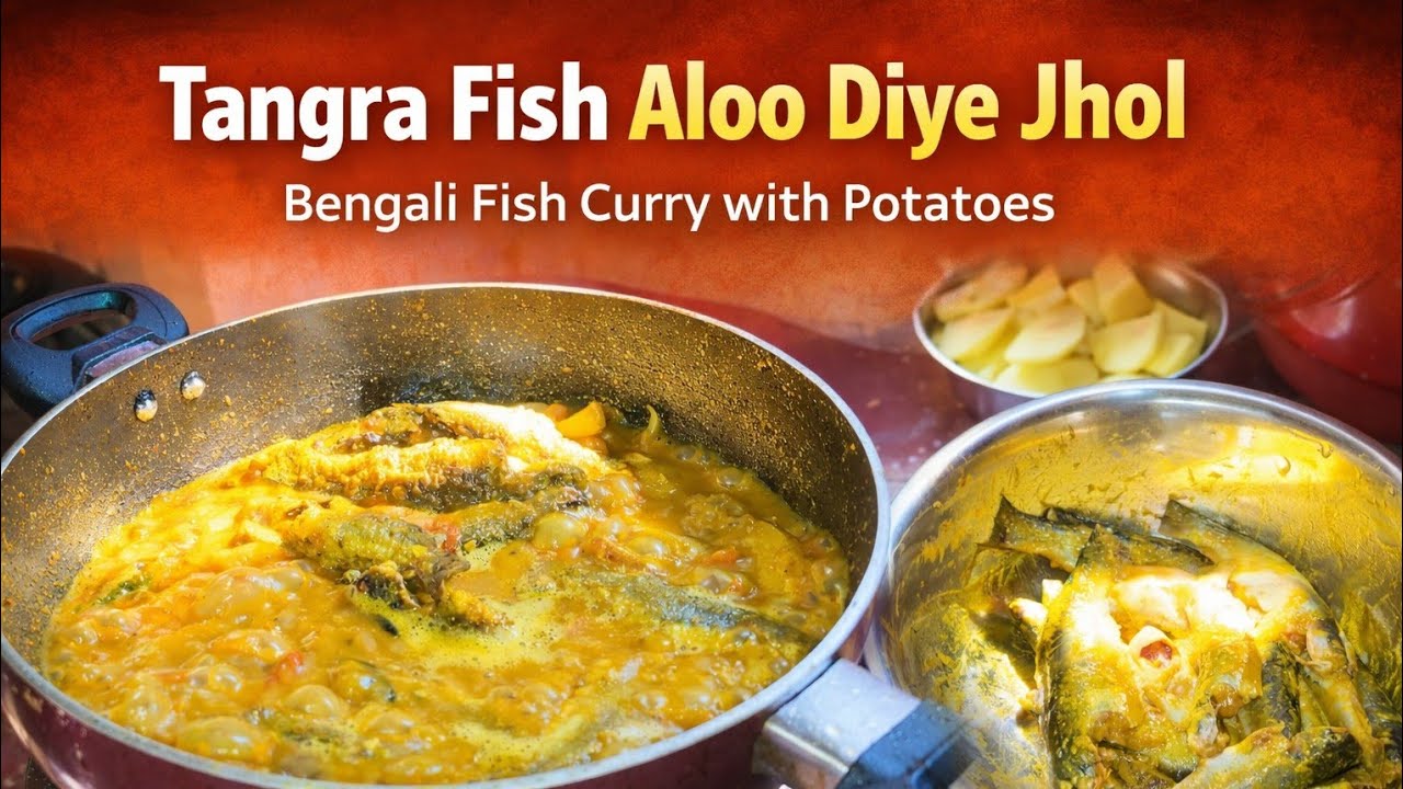 Tangra Fish Light Curry | Patla Tangra Machh r Aloo Jhol || Cooking with RiSu 