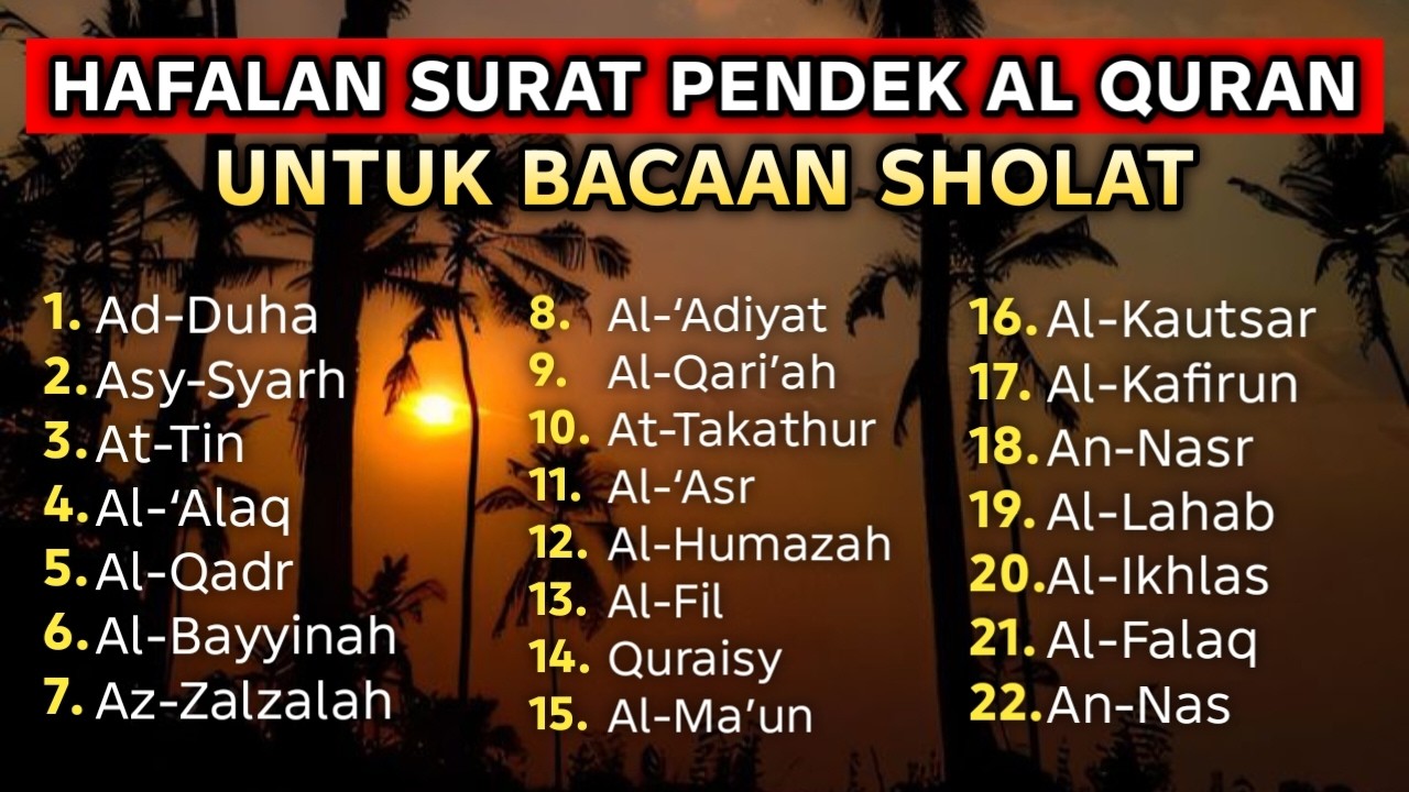 Surat Pendek Merdu untuk Sholat – Murottal Hafalan yang Menenangkan Hati