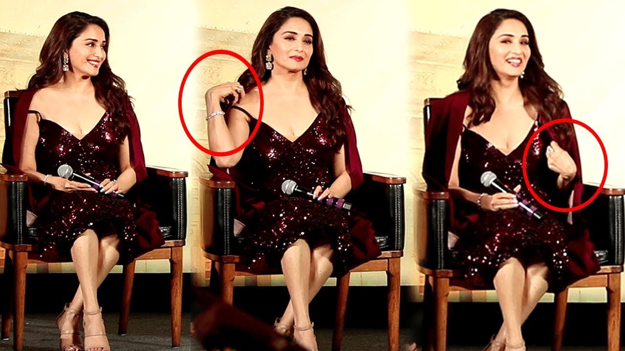 Madhuri Dixit Uncomfortable Dress In Public @ 20th Edition IIFA Press Conference