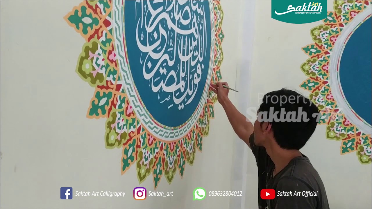 documentary process of making calligraphy in the mosque