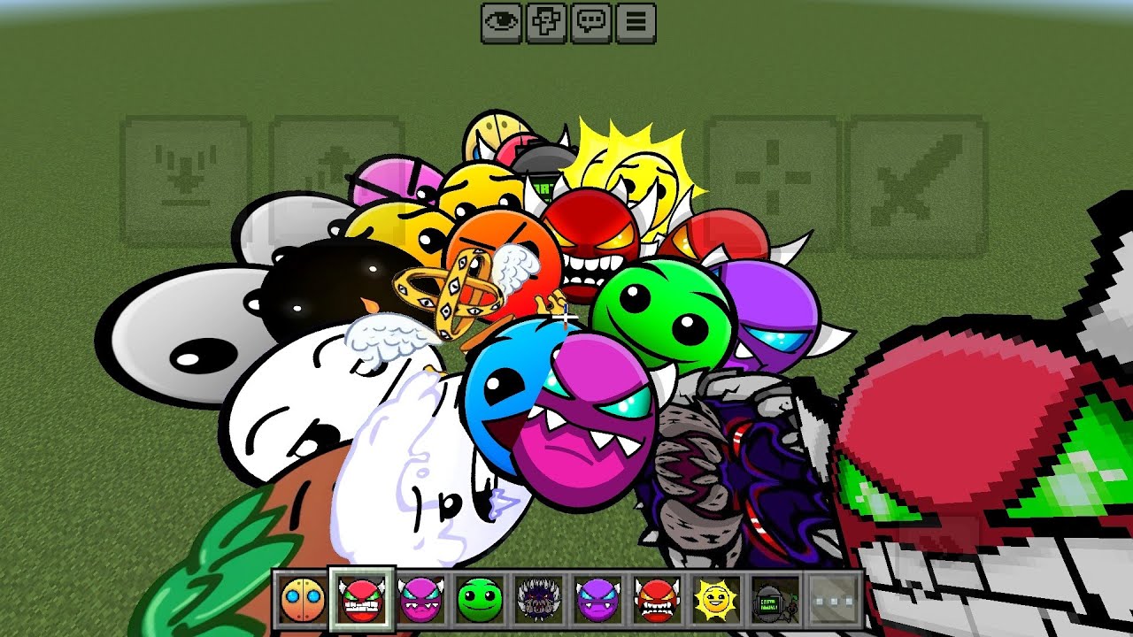 New version Lobotomy Nextbot Geometry dash face MOD in Minecraft PE 1.21+