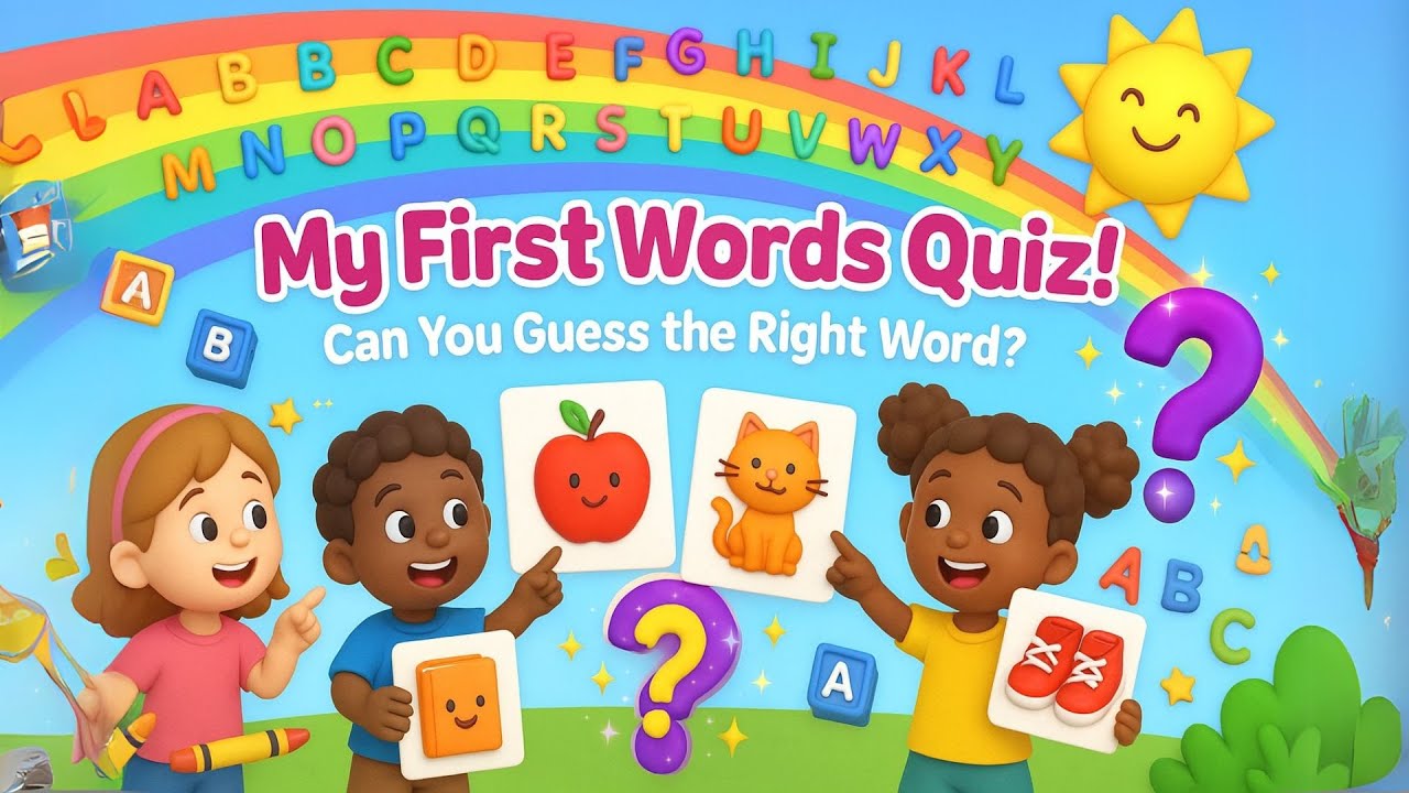 First Words Quiz for Kids! 🧠 Learn Everyday Vocabulary | Fun Game by Giggle Thinkers