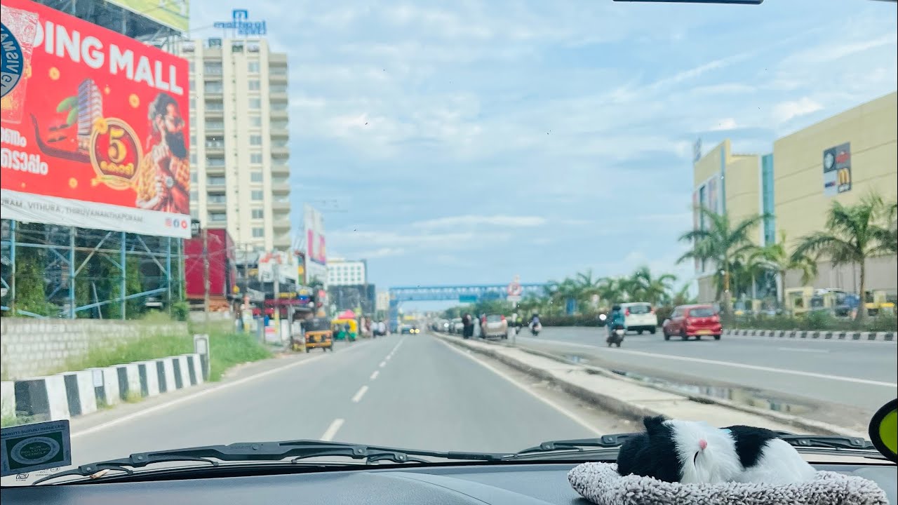 Relaxing Uber Ride in Trivandrum | Lulu Mall ➝ Thampanoor Railway | 4K City Vibes | Nomad Ambience 