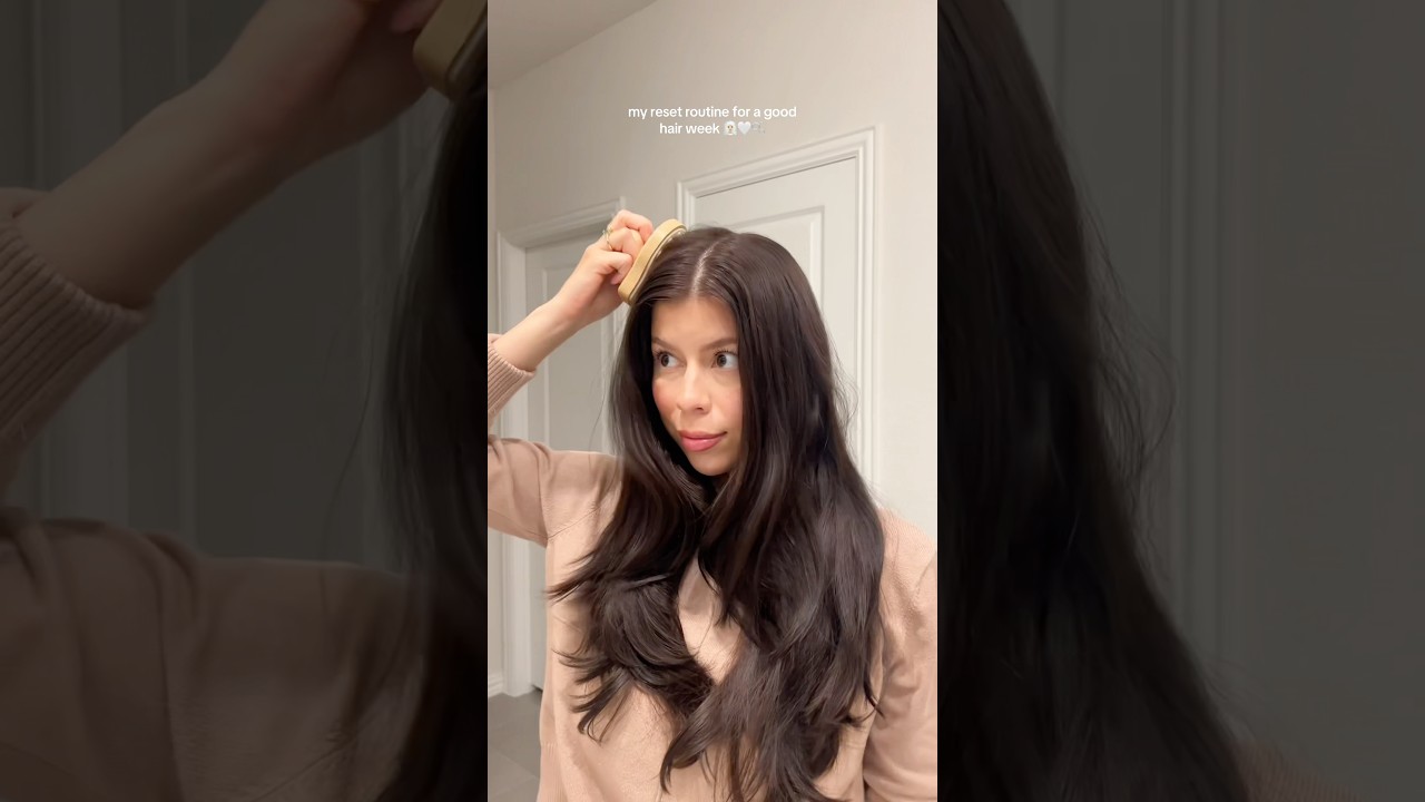 Asmr hair wash day + at home blowout routine vlog w the new @olaplex rich hydration mask #haircare