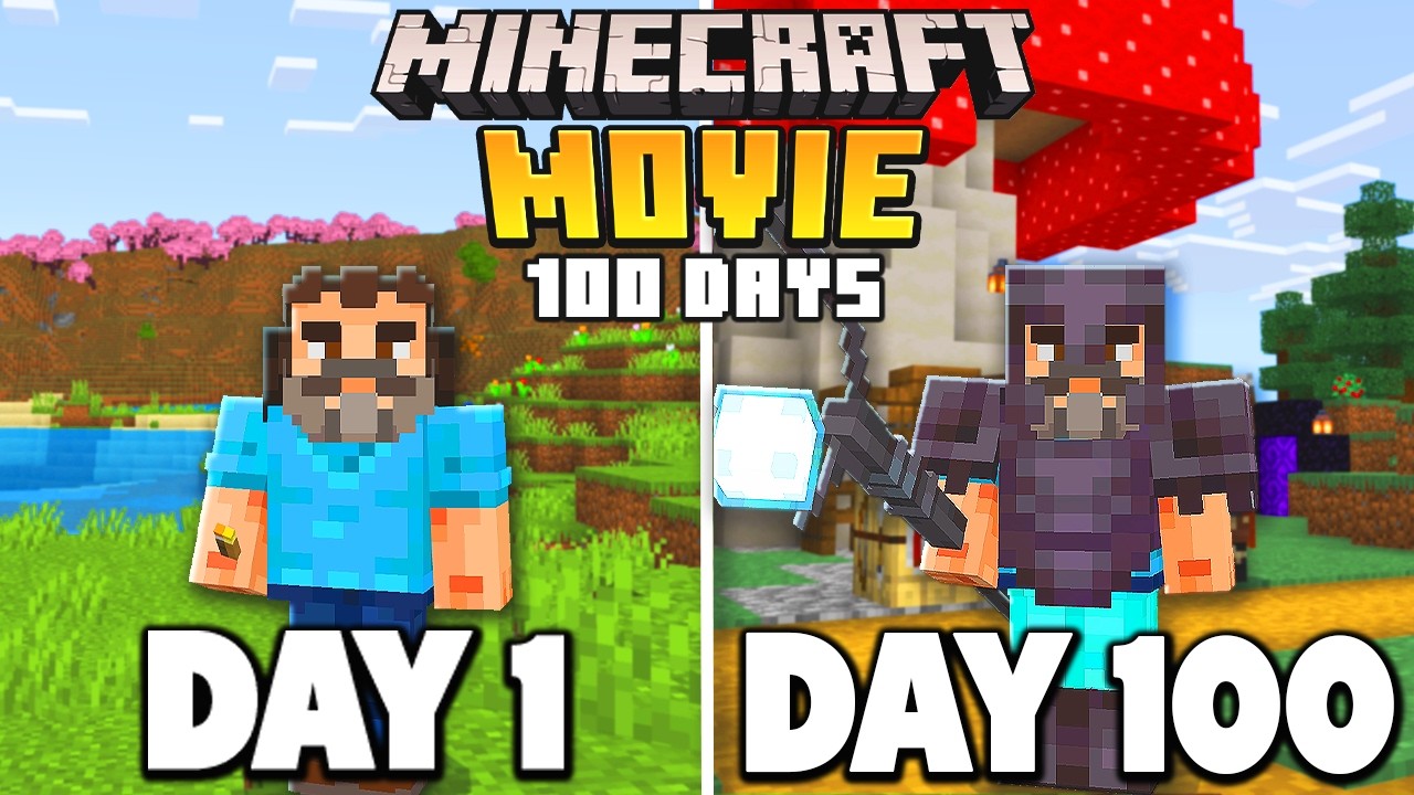 100 Days in the Minecraft Movie on Minecraft Bedrock