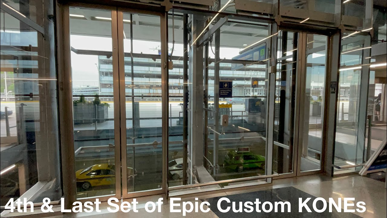 (EPIC MOTOR) KONE Hydraulic Glass Elevators #4 @ Chicago O'Hare Airport Terminal 3 in Chicago, IL