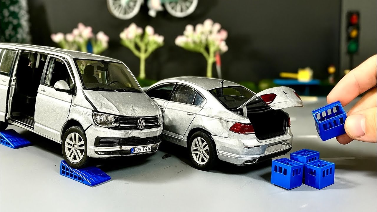 Volkswagen Legends Meet! Transporter Multivan & Passat Magotan 1:18 Diecast Model Cars Stage Show