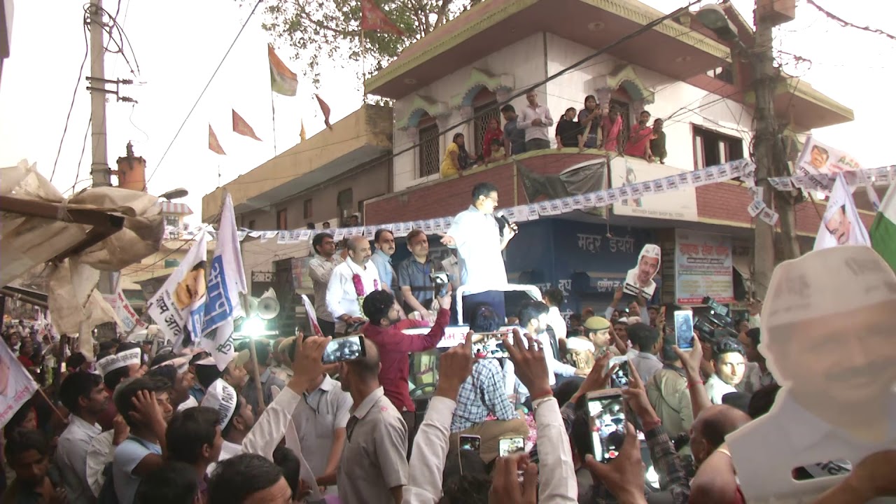 AAP National Convenor Arvind Kejriwal Road Show from North East Delhi Lok Sabha