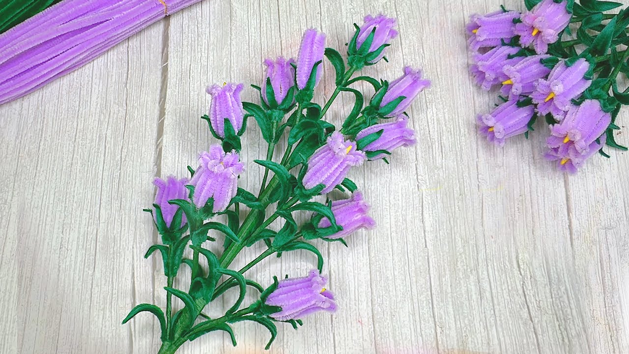 Diy Beautiful Handmade Pipe Cleaner Bell Flower - Handmade Home Decor Chenille Wires Bell Flower
