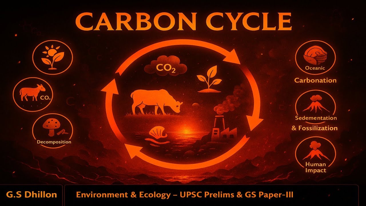 E 11 Carbon Cycle (Part1 )|| Climate Change & Ecology Explained || Environment lecture UPSC IAS