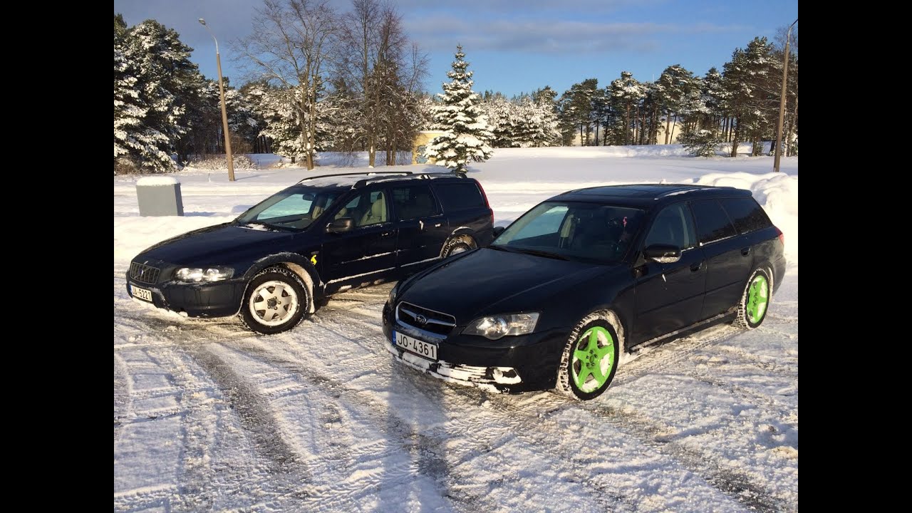 SUBARU Legacy 3.0R vs VOLVO XC70 on snow