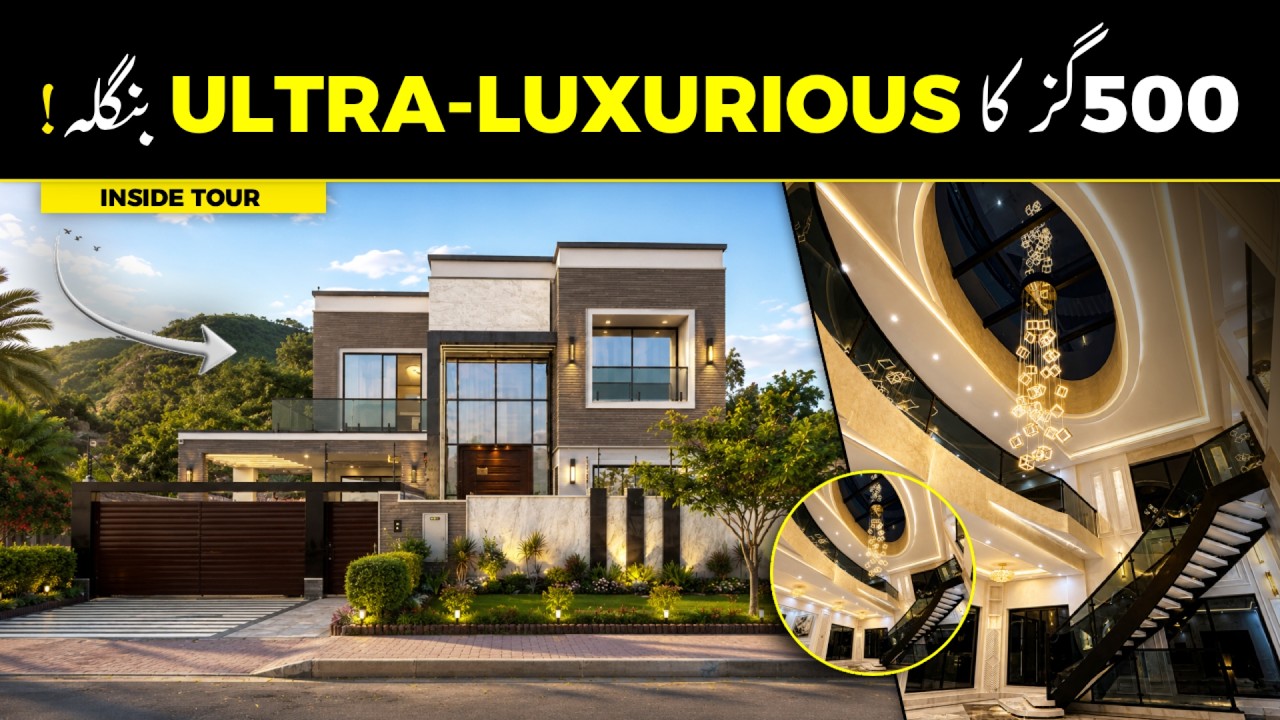 500 Sq Yards DOUBLE HEIGHTED House for Sale in Bahria Town Karachi | Villa Inside Tour