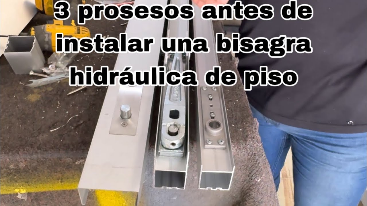 Preparación en aluminio de bisagra hidráulica para puerta de 1 1/2