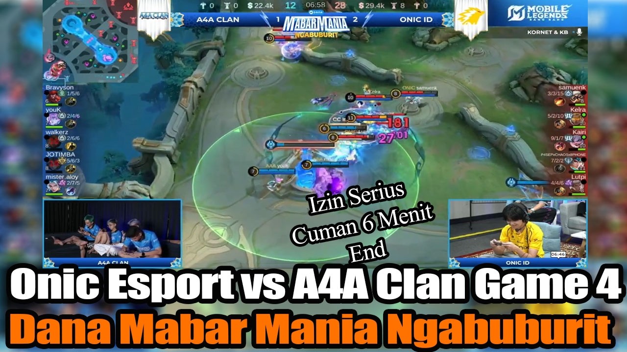 Onic Esport vs A4A Clan Game 4 Izin SeriusCuman 6 Menit END Dana Mabar Mania Ngabuburit