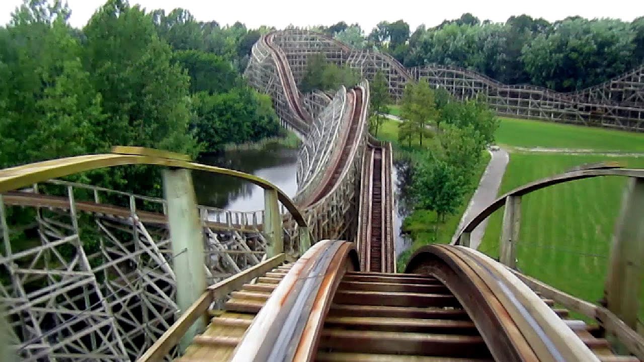 Robin Hood front seat on-ride HD POV Walibi Holland