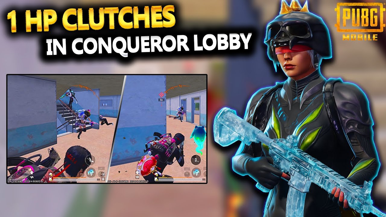 1 HP SOLO VS SQUAD CLUTCHES ON CONQUEROR PLAYERS IN PUBG MOBILE GLOBAL VERSION 