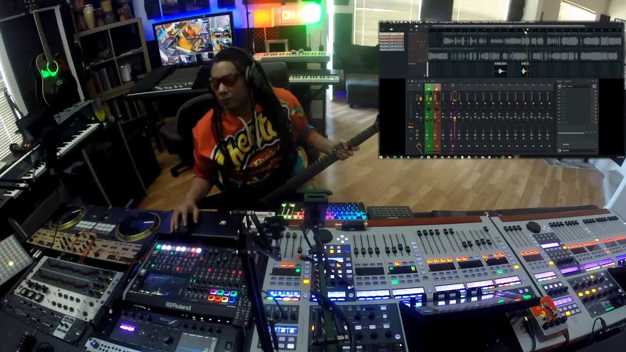 Live Drum&Bass Neurofunk Guitar Tracking over Mirror Beat made in Suno