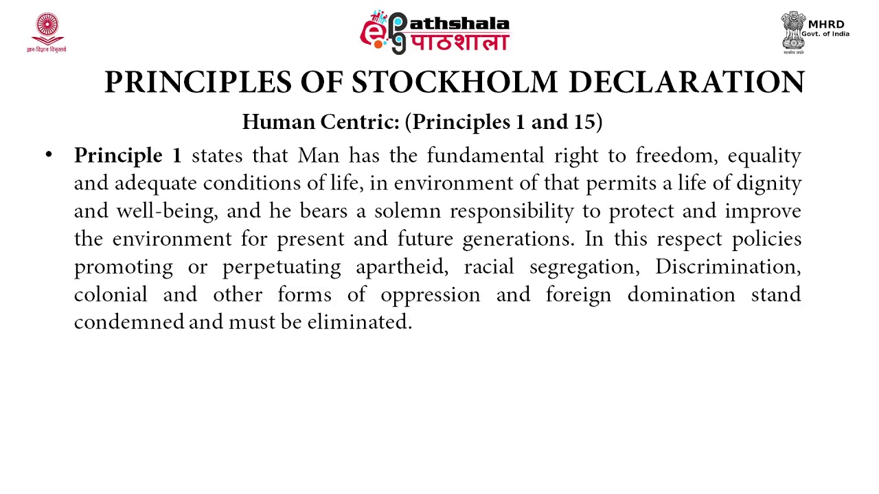 Stockholm Declaration on Human Environment, 1972
