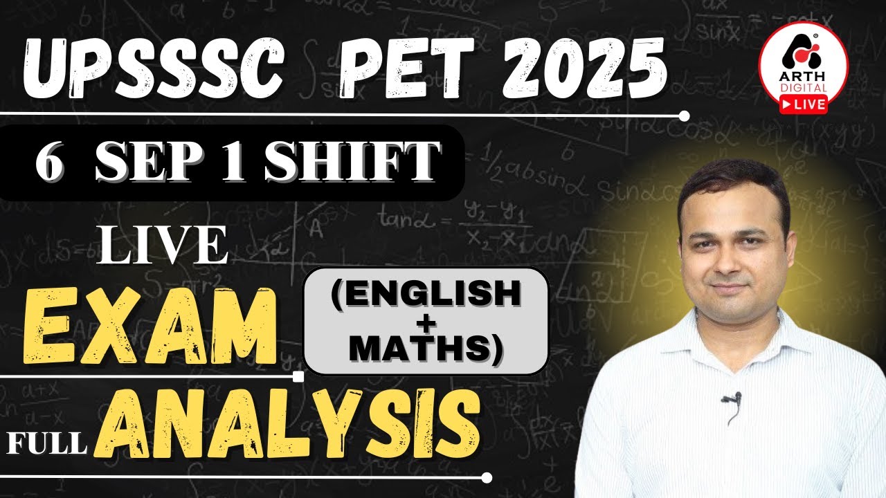 UPSSSC PET Exam Analysis 2025| UP PET 6 Sept 2025 Shift 1st | PET Answer Key & Cut Off #petexam2025