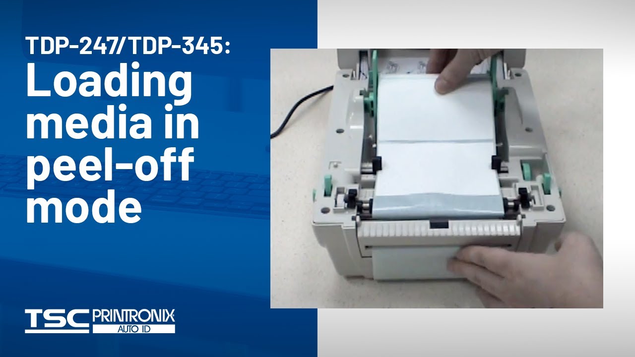 TSC TDP-247/TDP-345: Loading the media in peel-off mode