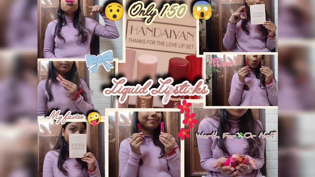 Handaiyan Mini Liquid Lipsticks💄Fron Flipkart Under 150₹ Viral Lipstick #shortsfeed #chattyreviews