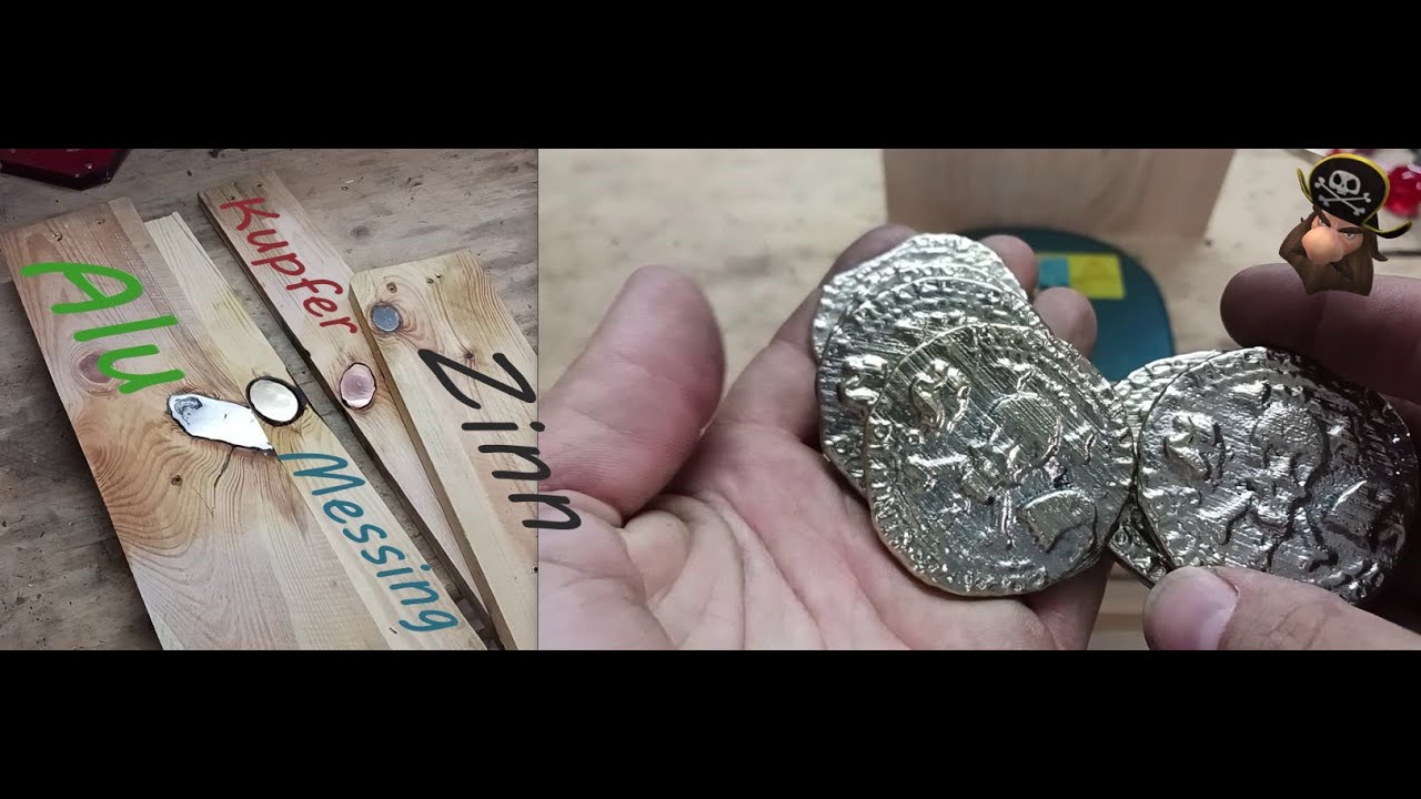 Flüssiges Metall als Holzkitt @JonasWinkler und Münzen schmelzen - Liquid metal as wood filler