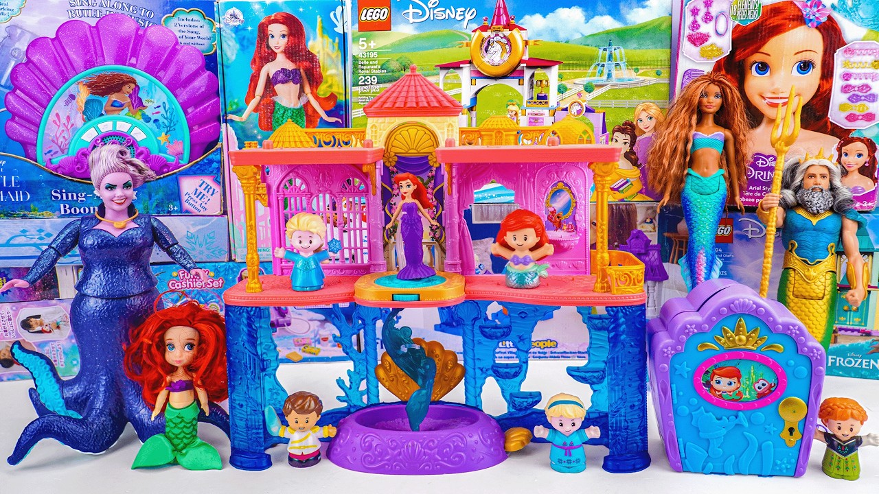 Surprise Disney Ariel Toys Unboxing | Ariel Land & Sea Castle Playset | Ariel Doll with Grotto Toy