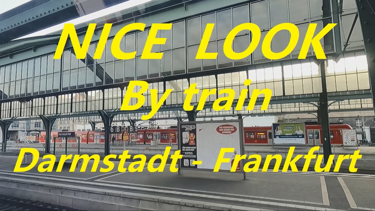 Germany train travel to Frankfurt über Darmstadt mit Regionalbahn RB68 Bahnreise nach Frankfurt