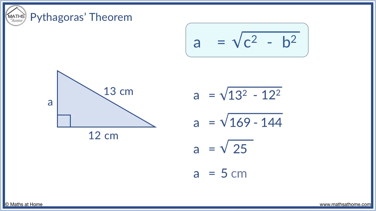 Pythagoras' Theorem to Find a Shorter Side