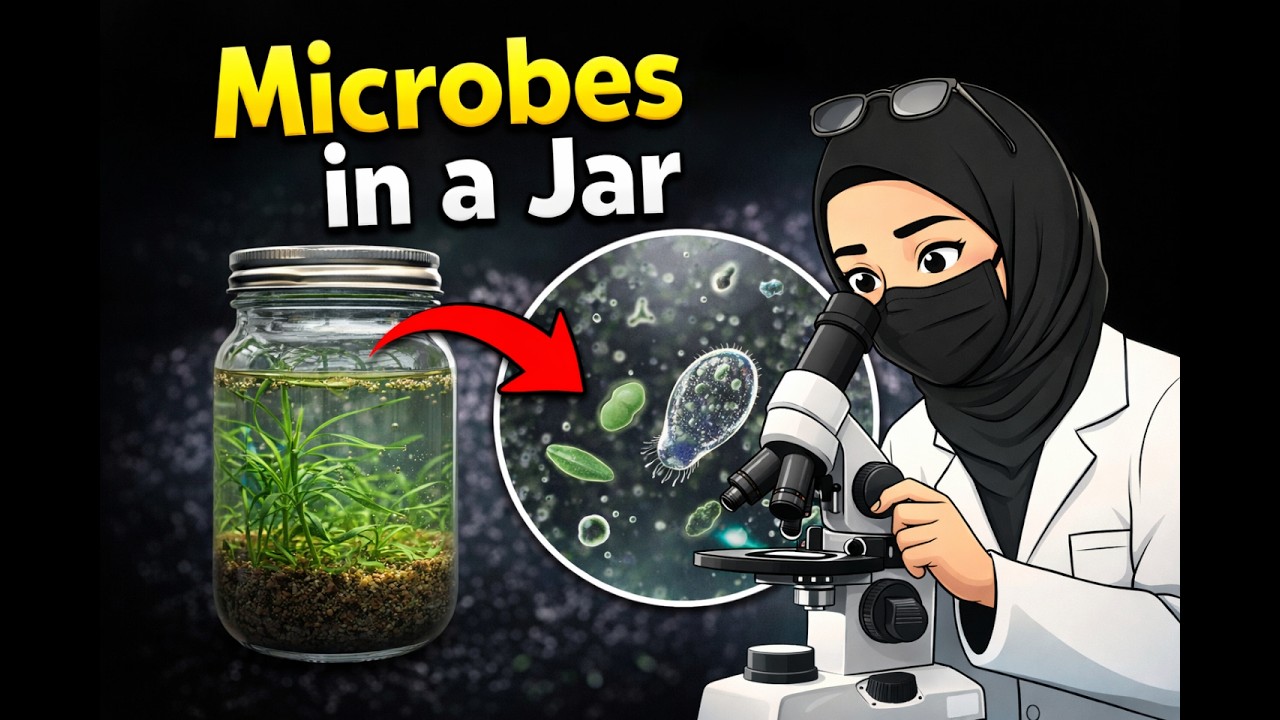 A Microscopic World in a jar !! 🔬🌿💧   #education #microscope #science #microbiologist