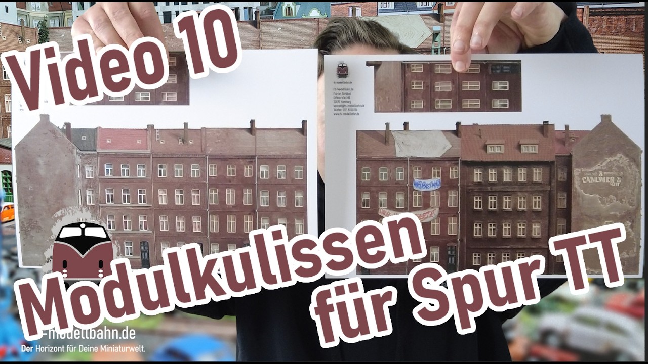 Spur TT - NEUHEITEN Modulkulissen - Modellbahnhintergrund modular zum Kombinieren - Video 10