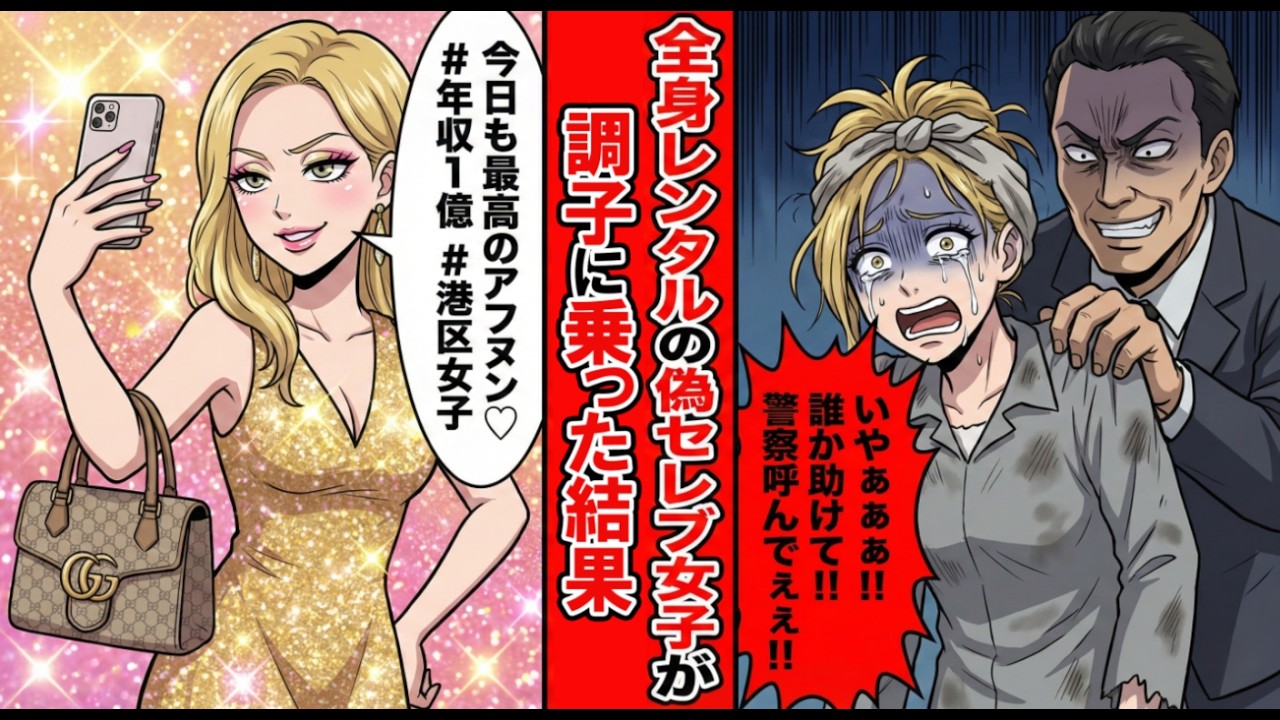 【漫画】「年収1億ですが？」全身レンタルの偽セレブ女子が調子に乗った結果→嘘がバレて借金地獄へw