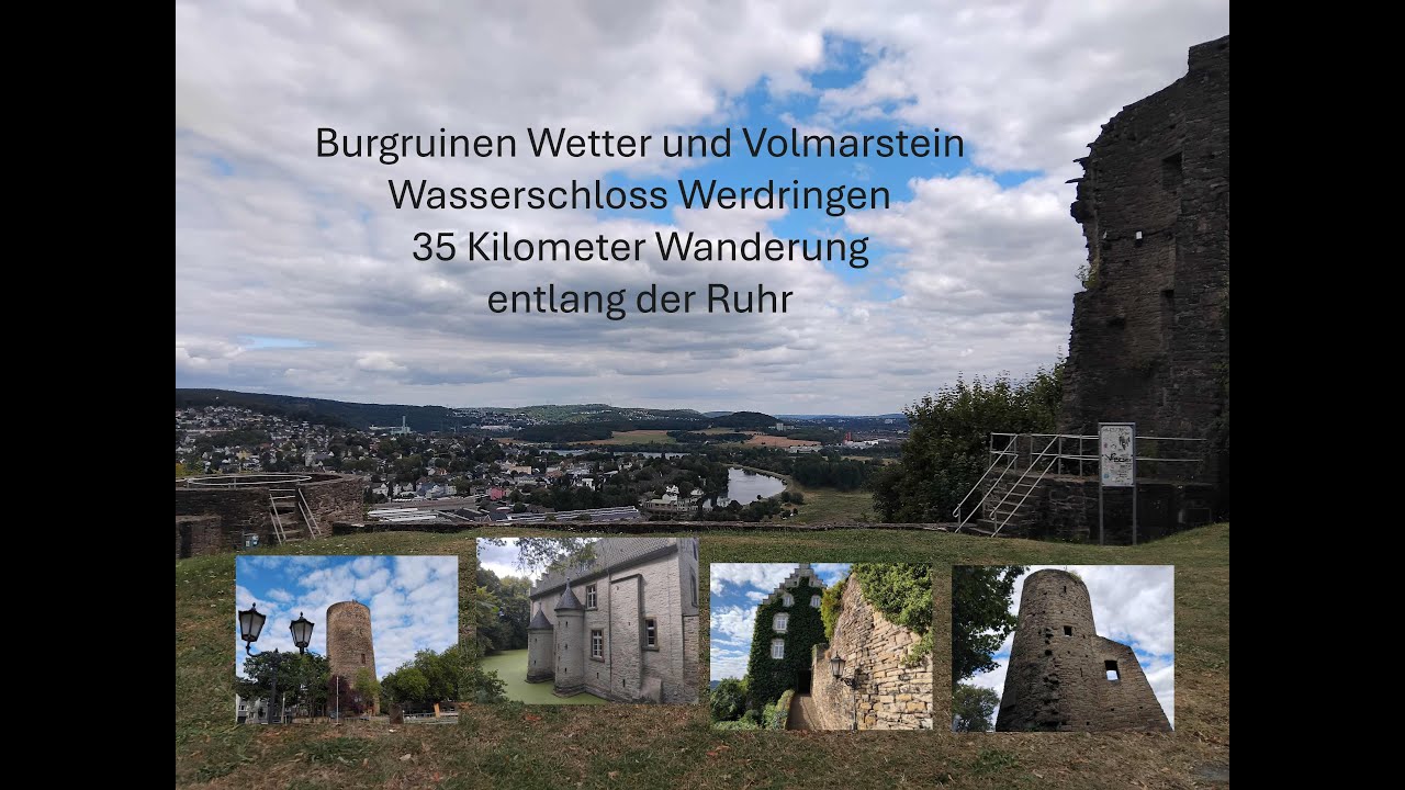 35 km Wanderung entlang der Ruhr mit Burgruinen und Wasserschloss. Super Tour! :-)
