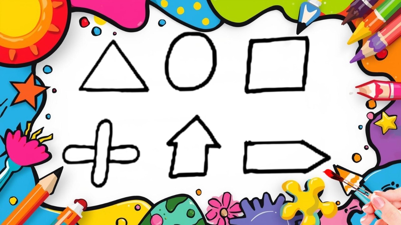 How To Draw cute Shapes  Drawing, Painting & Coloring For Kids and Toddlers_🌈🎨 🐋