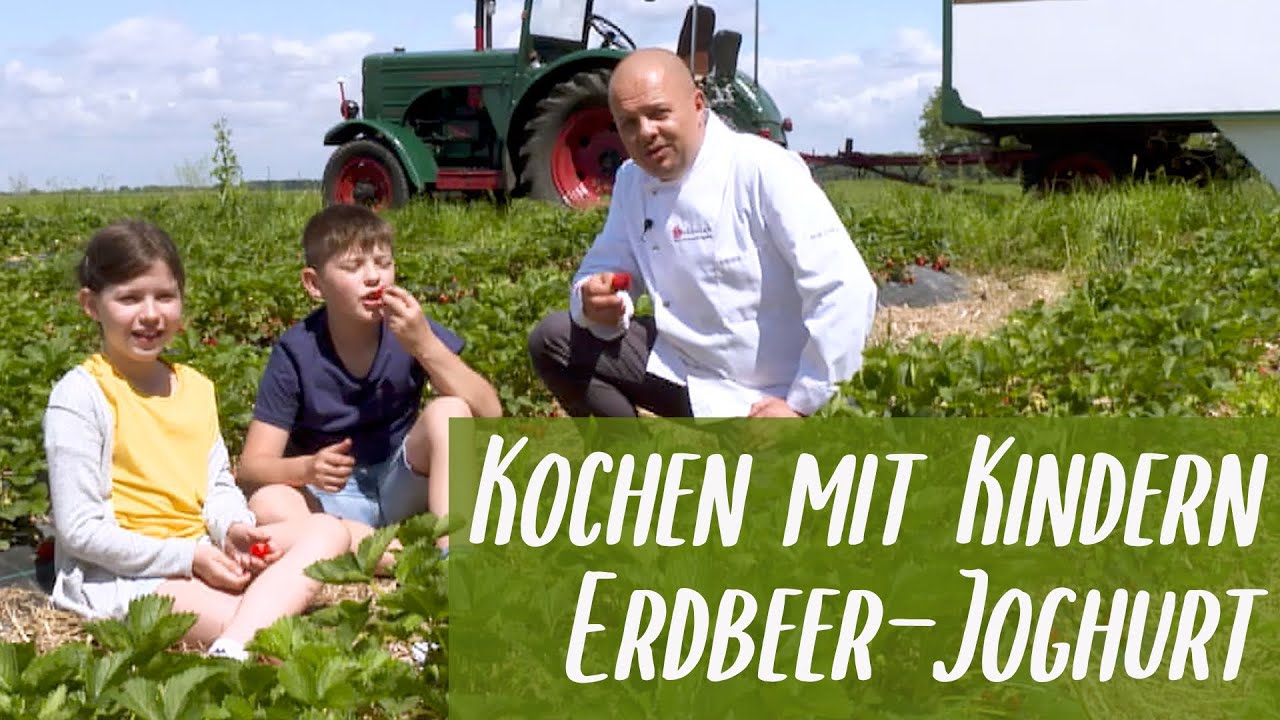 Kochen mit Kindern Erdbeerjoghurt