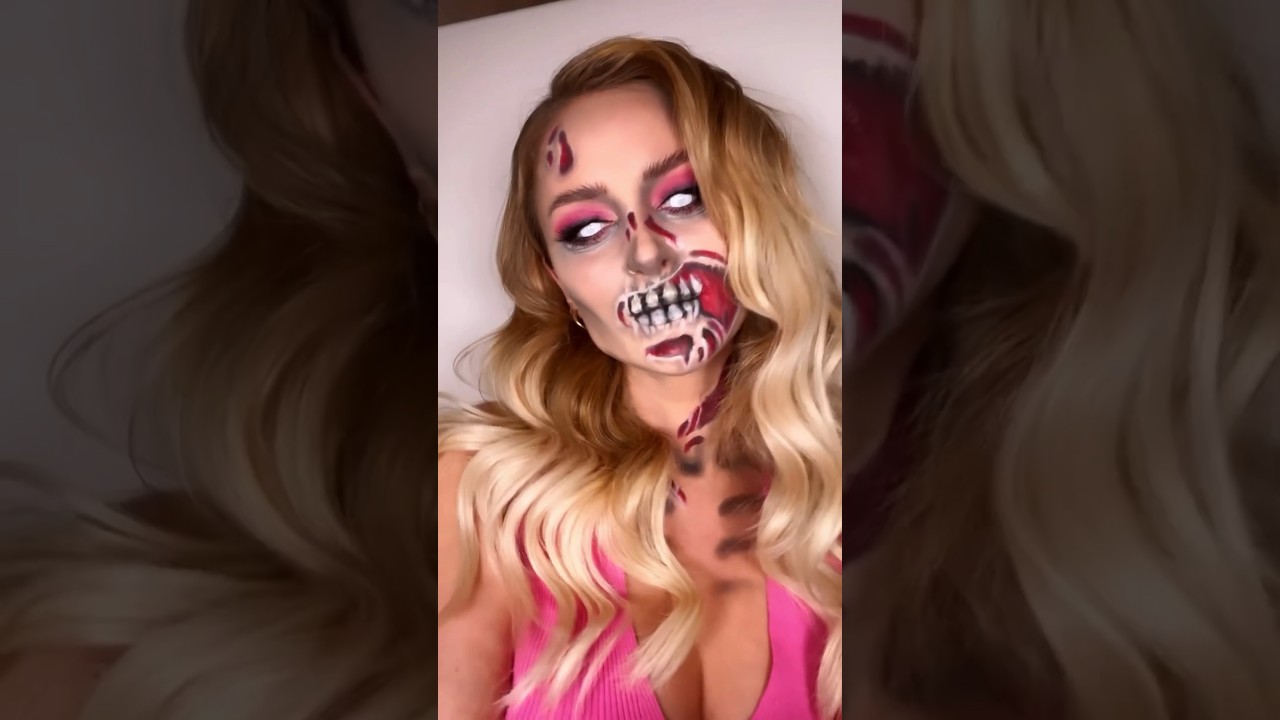 Zombie Barbie 💀 #shorts  #makeuptutorial #halloween #zombie #barbie