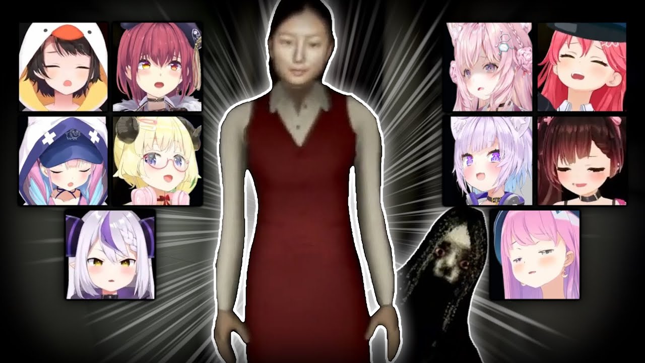 Hololive girls VS creepy woman jump scare! +extras (Night Security) 【Hololive】