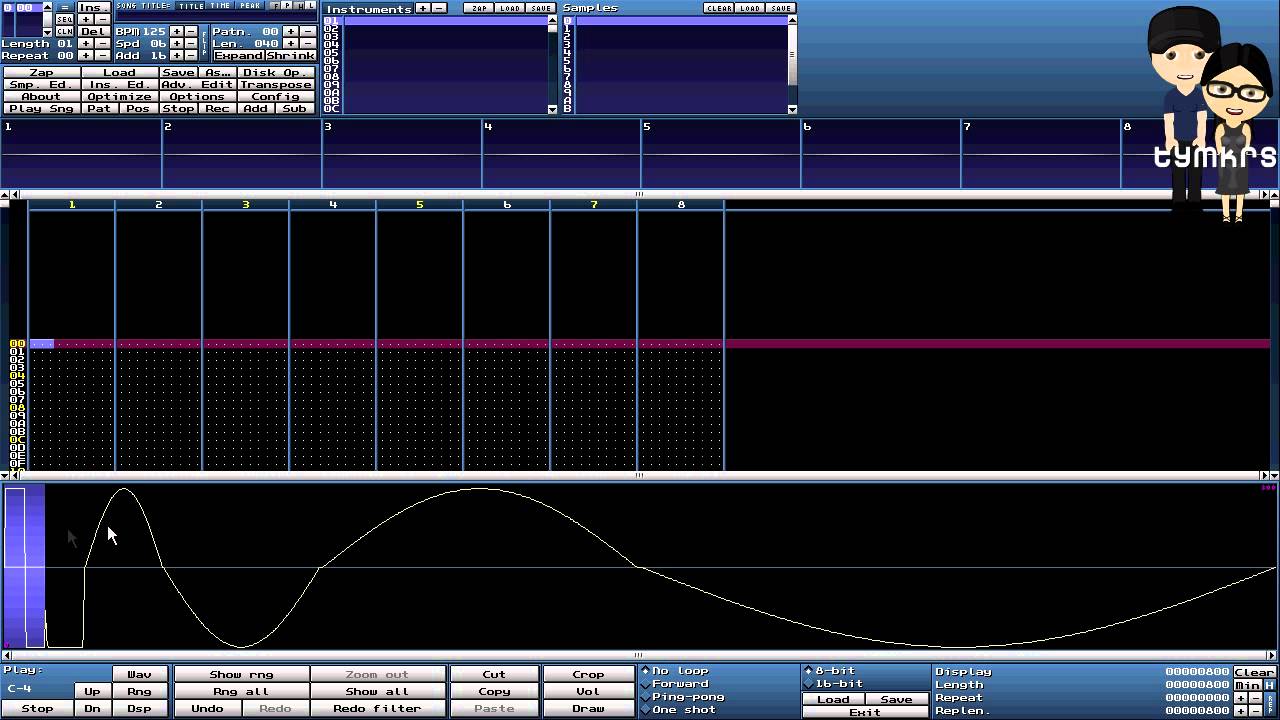 Tymkrs Kick Drum Sample creation in MilkyTracker
