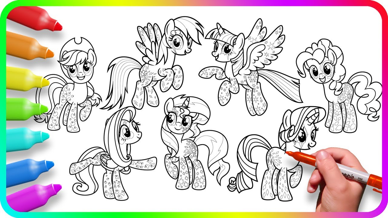 Coloring Pages MY LITTLE PONY. How to color My Little Pony. Easy and Simple Drawing Tutorial Art